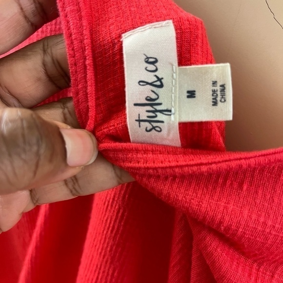 Style & Co Coral Cotton Top - Picture 4 of 5